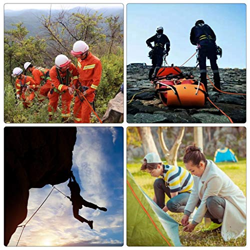 Selighting Cuerda de Seguridad Cuerda de Escalada Profesional de Alta Resistencia para Escalar al Aire Libre y en Interiore Perfessional Rappelling Auxiliar, 8mm de Diámetro (20m, Naranja)