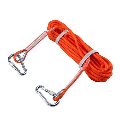 Selighting Cuerda de Seguridad Cuerda de Escalada Profesional de Alta Resistencia para Escalar al Aire Libre y en Interiore Perfessional Rappelling Auxiliar, 8mm de Diámetro (20m, Naranja)