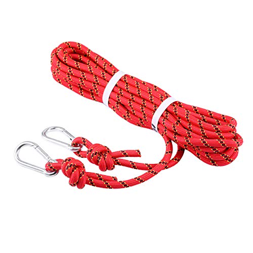 Selighting Cuerda de Seguridad Cuerda de Escalada Profesional de Alta Resistencia para Escalar al Aire Libre y en Interiore Perfessional Rappelling Auxiliar, 10 mm de Diámetro (10m, Rojo)