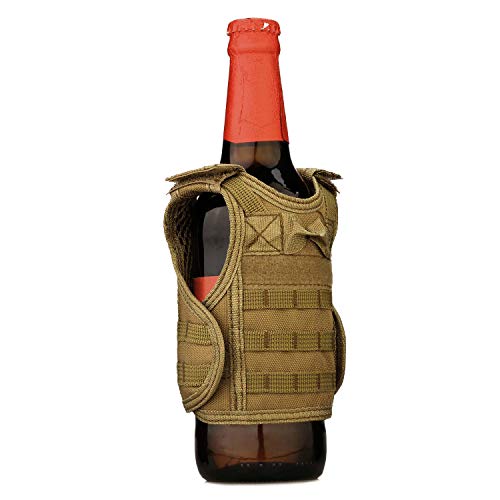 Selighting Fundas para Bebidas Mini Molle Chaleco de Cerveza para Enfriador de Bebidas Táctico Militar  Desmontable Botella Soporte DIY Decoración KTV para Bar,Fiesta,Picnics