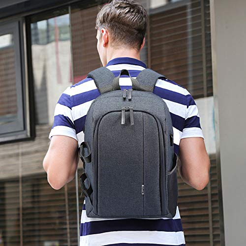 Selighting Mochila Cámara Réflex Profesional y Impermeable Bolsa Fotográfica para Cámaras Réflex Trípode Canon Nikon Sony Pentax Drone Ordenador Portátil de 15.6'' y Acceserios