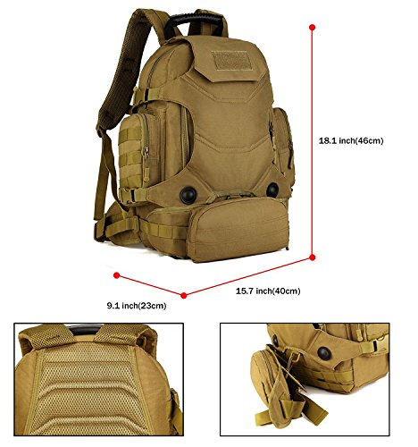 Selighting Mochila Táctica Impermeable 40L Mochilas Hombre Militares MOLLE de 900D Nylon con Múltiples Bolsillos para Senderismo,Acampada,Camping,Caza,Viaje
