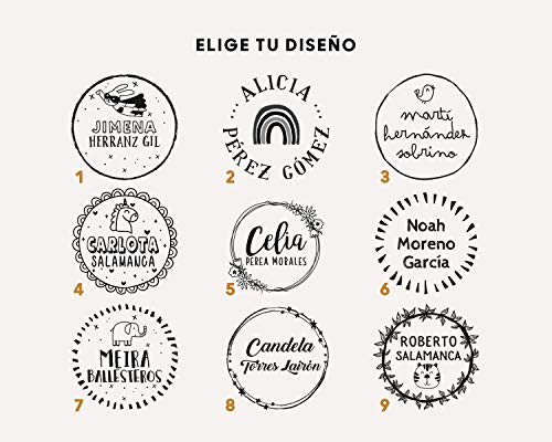 Sello para Ropa Personalizado Redondo, Más de 12 Diseños Exclusivos a Elegir, Marcador Ropa Personalizado