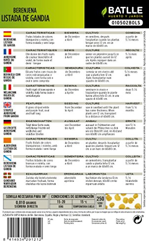 Semillas Hortícolas - Berenjena Listada de Gandía - Batlle