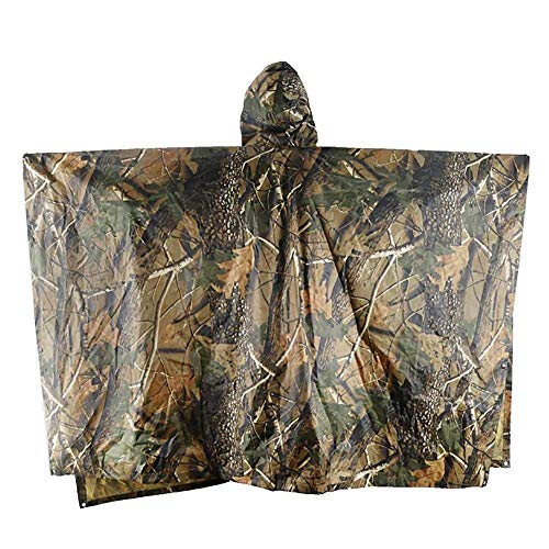 Senderismo y acampada Chubasquero, Vaxiuja Impermeable De Camuflaje, Poncho Camouflage, Ponchos impermeables, para Caza pesca Chubasquero