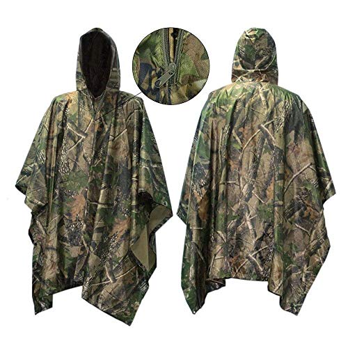 Senderismo y acampada Chubasquero, Vaxiuja Impermeable De Camuflaje, Poncho Camouflage, Ponchos impermeables, para Caza pesca Chubasquero