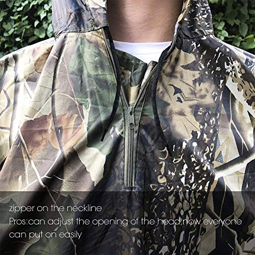 Senderismo y acampada Chubasquero, Vaxiuja Impermeable De Camuflaje, Poncho Camouflage, Ponchos impermeables, para Caza pesca Chubasquero