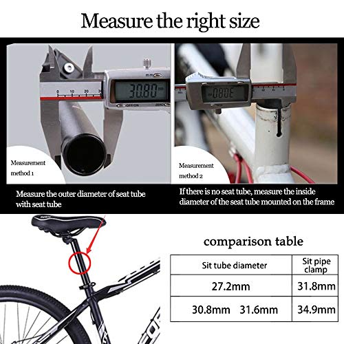 SENDILI Bicicleta Abrazadera de Sillín - 2 Pcs Abrazadera Ergonómica de Barra de Bicicleta de Montaña con Llave Hexagonal (4MM) para Montando, Dorado-2, Diámetro Interior: 34.9MM