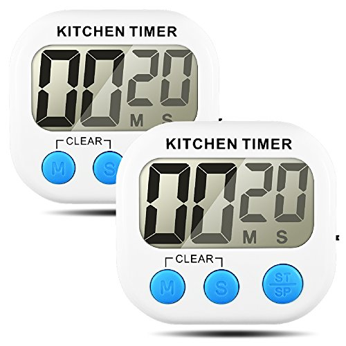 Senhai Temporizador de Cocina, Count up/Down Gran Pantalla LCD Electrónica Temporizador de Memoria