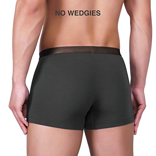 Separatec Calzoncillos bóxer para Hombre Rayón de bambú Liso con Bolsillos Separados Ropa Interior Calzoncillos bóxer Elegante bañador de Rayas, Paquete de 3