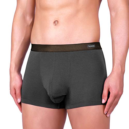 Separatec Calzoncillos bóxer para Hombre Rayón de bambú Liso con Bolsillos Separados Ropa Interior Calzoncillos bóxer Elegante bañador de Rayas, Paquete de 3