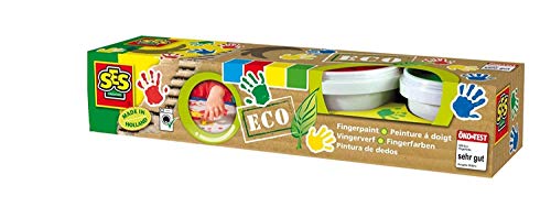 SES Creative- Set de Cuatro Pinturas para Dedos ecológicas para niños SES, Multicolor (24926)