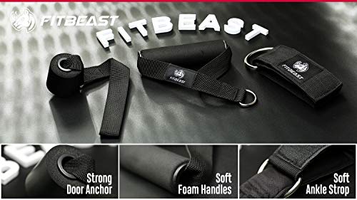 Set de Bandas de Resistencia para , Bandas para Entrenamiento 11PC con Tubos Resistentes, manijas de hule espuma, correa para tobillos, anclaje para puerta para gimnasio en casa, terapia física