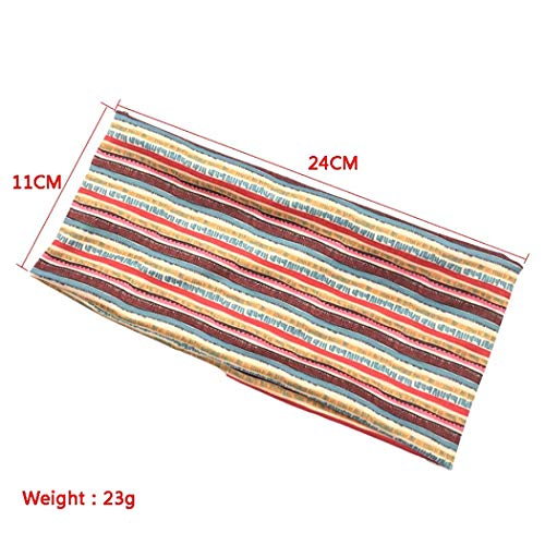 Sethexy Deportes Amplio Bandas para la cabeza Diseño de rayas de Venda ElásticoBanda 3 piezas Turbante Yoga Banda Para mujeres y niñas