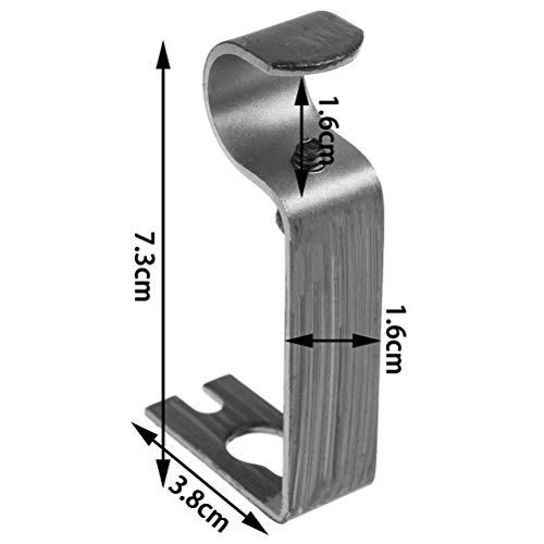 SevenMye - Juego de 6 soportes para barra de cortina, resistente, con tornillos, ajustable, metal, 3 colores