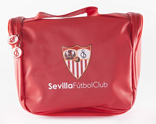 Sevilla Fútbol Club - Pack de Viaje Maleta y Accesorios - Producto Oficial del Equipo Temporada 19/20. Incluye Almohada Cervical, Organizador de Equipaje, Neceser, Antifaz y Etiqueta de Equipaje.
