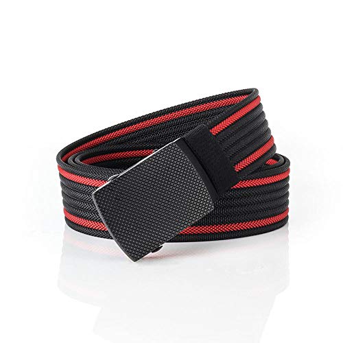 SFBBBO Cinturon Hombre Cinturones tácticos diseño de Personalidad para Hombres, cinturón de Lona Deportivo al Aire Libre para Respirar libremente, Blackandred