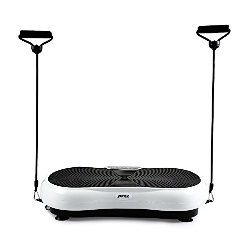 Sfeomi Plataforma Vibratoria de Fitness 200W Plataforma Vibratoria de Masaje con 99 Velocidades Tabla Vibratoria Fitness con Control Remoto y Banda de Resistencia (Negro y Blanco)