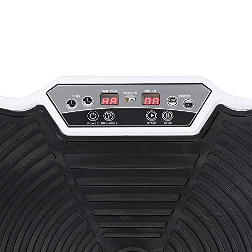 Sfeomi Plataforma Vibratoria de Fitness 200W Plataforma Vibratoria de Masaje con 99 Velocidades Tabla Vibratoria Fitness con Control Remoto y Banda de Resistencia (Negro y Blanco)