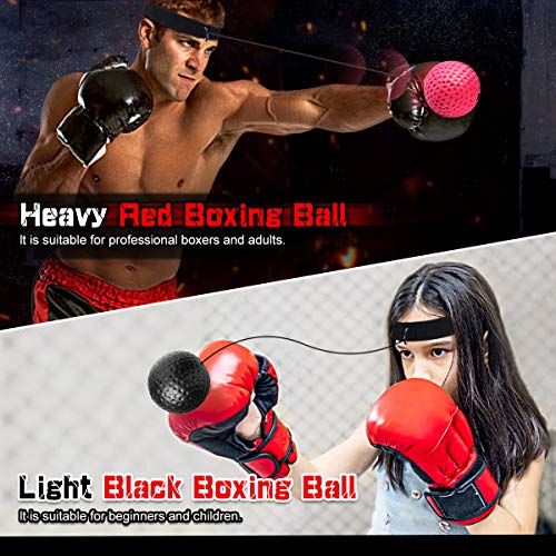 SGODDE Reflejo de Boxeo Ball, Fight Ball Reflex en Cadena con Diadema para Fight MMA Training Reacciones de Velocidad Adulto/Niños Mejorar Punch Focus Deporte Ejercicio Practice Fitness