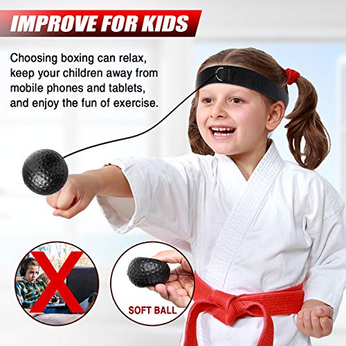 SGODDE Reflejo de Boxeo Ball, Fight Ball Reflex en Cadena con Diadema para Fight MMA Training Reacciones de Velocidad Adulto/Niños Mejorar Punch Focus Deporte Ejercicio Practice Fitness