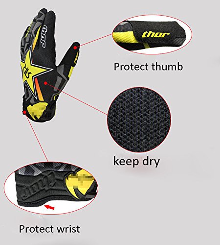 ShallGood Guantes de Motos, Guantes de Pantalla Táctil Full Touch para Carreras de Motos, MTB, Escalada, Senderismo y Otros Deportes al Aire Libre - M/L/XL Negro EU M