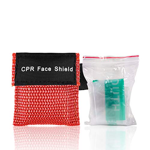 Shayson Paquete de 16 Mascarilla rcp, CPR Máscara de Bolsillo máscara de Emergencia con Kit de Emergencia con válvula de una vía para Rescate de Primeros Auxilios o Entrenamiento con AED