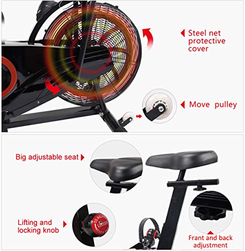 Shhjjyp Bicicleta De Ejercicio Air Assault Cardio Machine Fitness Cycle Heavy Duty Commercial Bike Full Body Gym Cross Fit Workout