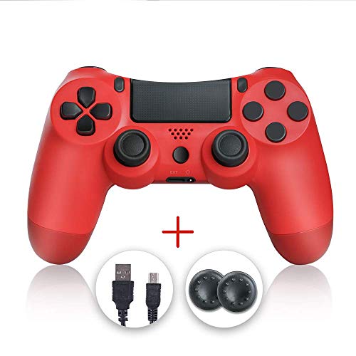 shineled Mando PS4, PS4 Controller, Controlador PS4, Mando Inalámbrico Gamepad Compatible con Playstation 4 (Rojo)