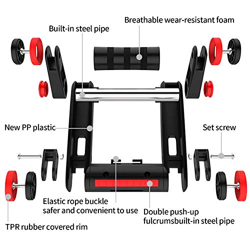 SHINYEVER AB Roller Doble Rueda Abdominal, Ruedas AB Aparato de Abdominales, Práctico Aparato de Fitness para Entrenar Musculatura y Espalda, Rodillo de Abdominales con Esterilla