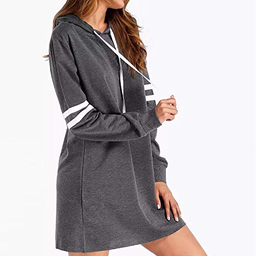 SHOBDW Liquidación Venta Moda Mujer Sexy Nueva Otoño Invierno Sudadera con Capucha Larga Sudadera Jersey Pullover Manga Larga Vestido(Gris,M)