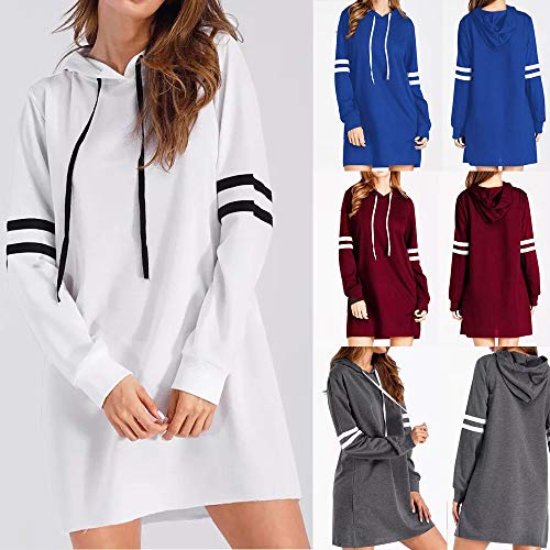 SHOBDW Liquidación Venta Moda Mujer Sexy Nueva Otoño Invierno Sudadera con Capucha Larga Sudadera Jersey Pullover Manga Larga Vestido(Gris,M)