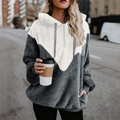 SHOBDW Liquidación Venta Mujer Sudadera con Capucha Suelta Tallas Grandes Jersey de Mujer Jersey otoño Invierno Manga Larga Remata Abrigo cálido (M, Gris-2)