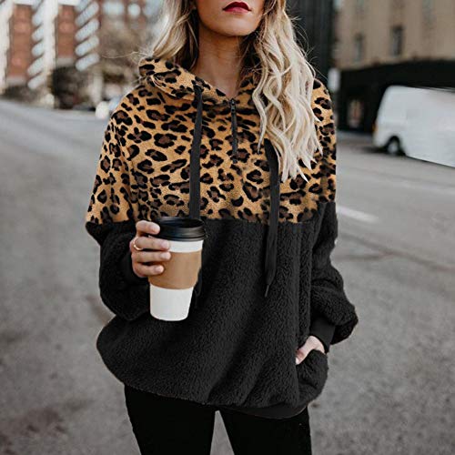 SHOBDW Liquidación Venta Mujer Sudadera con Capucha Suelta Tallas Grandes Jersey de Mujer Jersey otoño Invierno Manga Larga Remata Abrigo cálido (Medium, R-Café)