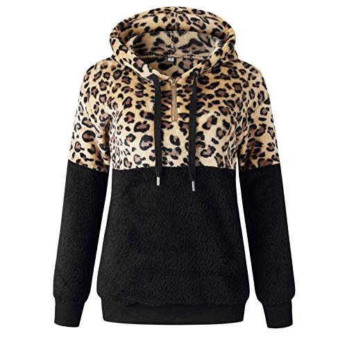 SHOBDW Liquidación Venta Mujer Sudadera con Capucha Suelta Tallas Grandes Jersey de Mujer Jersey otoño Invierno Manga Larga Remata Abrigo cálido (Medium, R-Café)