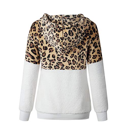 SHOBDW Liquidación Venta Mujer Sudadera con Capucha Suelta Tallas Grandes Jersey de Mujer Jersey otoño Invierno Manga Larga Remata Abrigo cálido (S, T-Blanco)