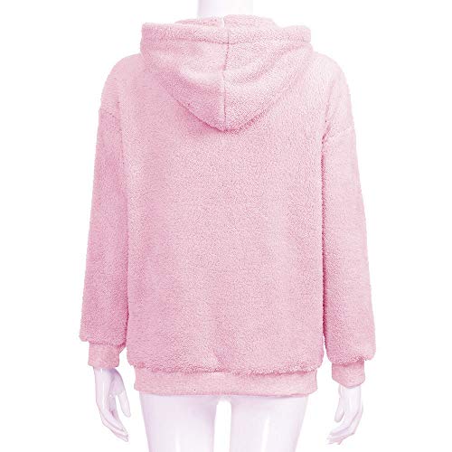 SHOBDW Liquidación Venta Mujer Sudadera con Capucha Suelta Tallas Grandes Jersey de Mujer Jersey otoño Invierno Manga Larga Remata Abrigo cálido (S, W-Rojo)