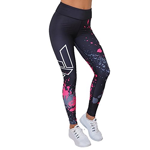 SHOBDW Mujer Moda Entrenamiento Capri Leggings Pantalones Colorido Estiramiento de Cintura Alta Gimnasio Deportes Gimnasio Mallas para Correr Yoga Atlético(Negro,M)