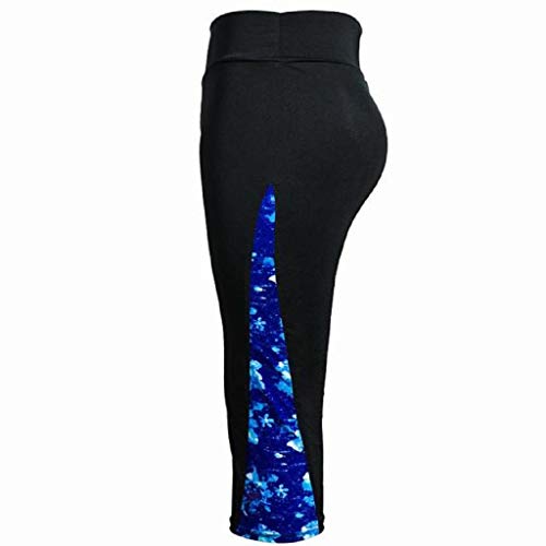 SHOBDW Pantalones Mujer Moda Patchwork Colorido Cintura Alta Entrenamiento Fitness Yoga Deporte Lado Impreso Correr Mallas Estiramiento Recortado Legging Pantalones