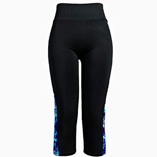 SHOBDW Pantalones Mujer Moda Patchwork Colorido Cintura Alta Entrenamiento Fitness Yoga Deporte Lado Impreso Correr Mallas Estiramiento Recortado Legging Pantalones