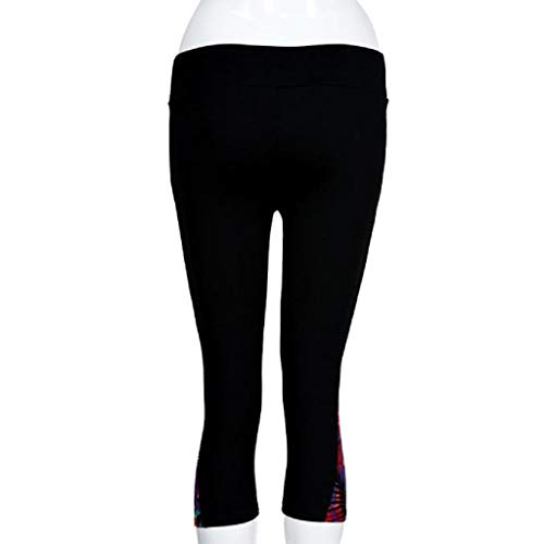 SHOBDW Pantalones Mujer Moda Patchwork Colorido Cintura Alta Entrenamiento Fitness Yoga Deporte Lado Impreso Correr Mallas Estiramiento Recortado Legging Pantalones