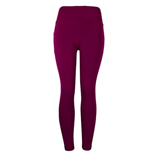 SHOBDW Pantalones Mujer Sólido Push Up Leggings Medias Cintura Alta Estiramiento Entrenamiento Fitness Deportes Gimnasio Pantalones Deportivos De Yoga con Bolsillo Oculto