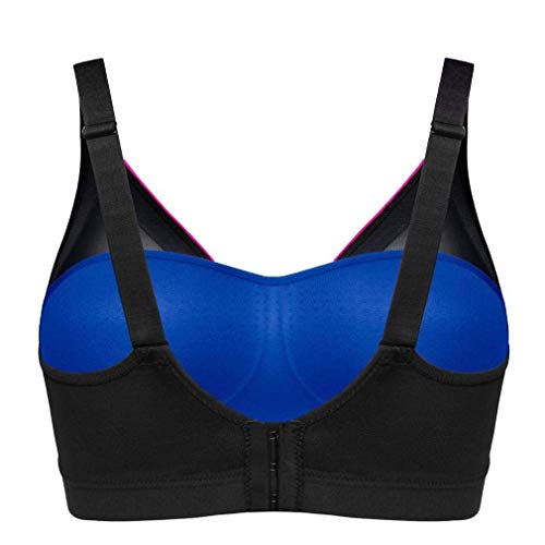 Shock Absorber Active Shaped Support Sujetador Deportivo, Negro/Azul Neon, 70A para Mujer