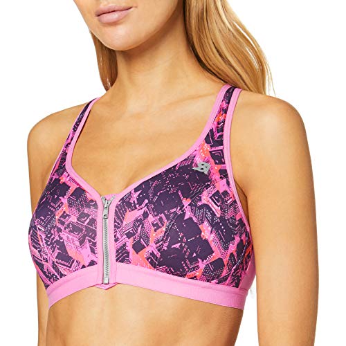 Shock Absorber Active Zipped Plunge Sujetador Deportivo, Building Print, 85B (Tamaño del Fabricante:85 B) para Mujer