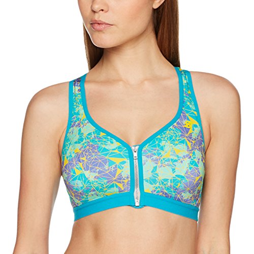 Shock Absorber Active Zipped Plunge Sujetador Deportivo, Multicolor (Imprimé Géométrique), 85D (Taille Fabricant: Taille fabricant85D) para Mujer