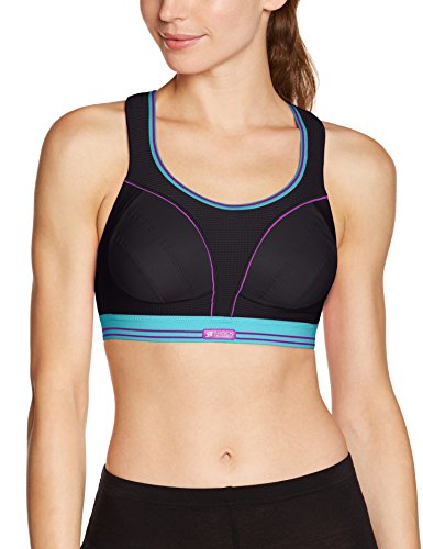 Shock Absorber Mujer Ultimate Run Bra Negro Schwarz - Black/Baltic Talla:Size 30A