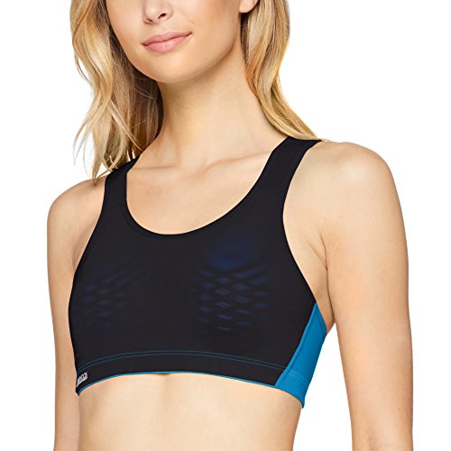 Shock Absorber Ultimate Fly Bra Sujetador Deportivo, Multicolor (Noir/Bleu Profond 08v), 95E (Taille Fabricant: Taille Fabricant 95E) para Mujer