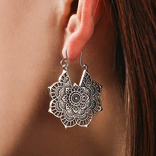 Shuda 1Par Mujer Pendientes Arete de Borla Cuelgan Pendientes Aretes Personalidad Pendientes Largos Aniversario Regalo Fiesta Uso Diario Accesorios (Plata)