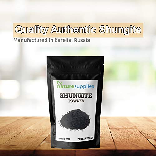 Shungite Powder – Polvos de Karelia en Rusia, 100 g, potente filtro de carbono que elimina contaminantes de la desintoxicación por agua