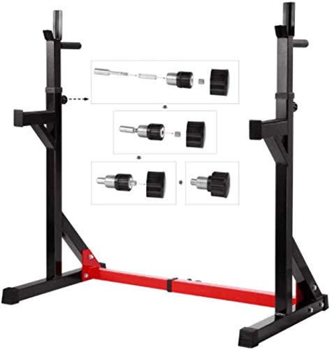 Siamés Tipo Squat Rack de múltiples Funciones casera de aparatos de Ejercicios Press de Banca Altura y Anchura Ajustable